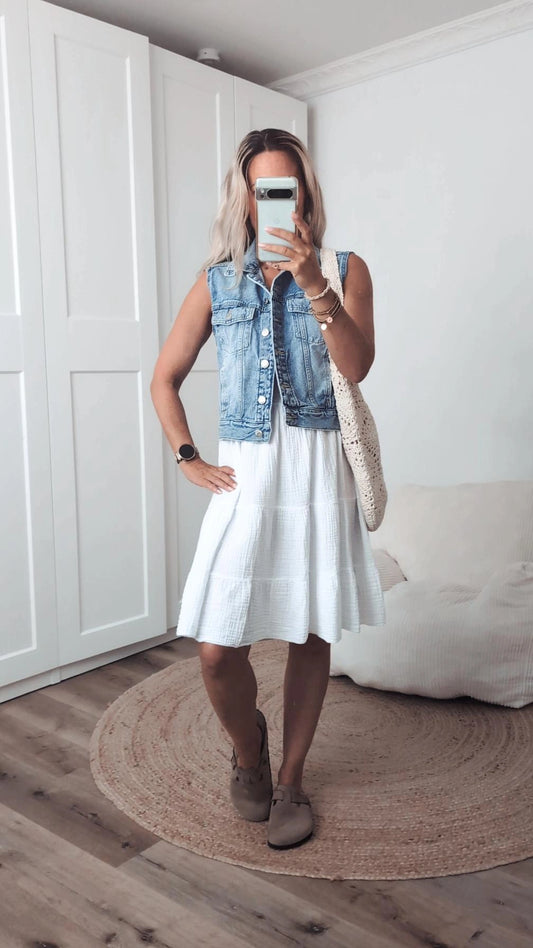 Musselin Kleid weiss