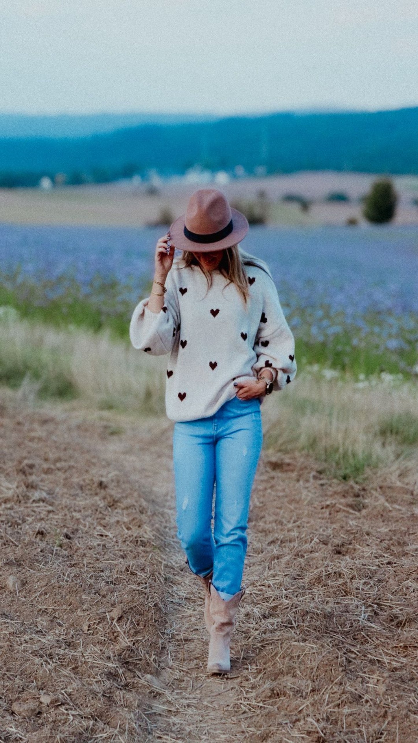 Pullover braune Herzen