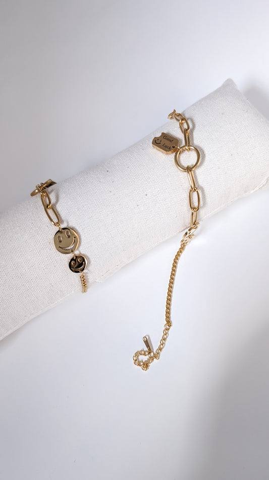 Smiley Armband Edelstahl