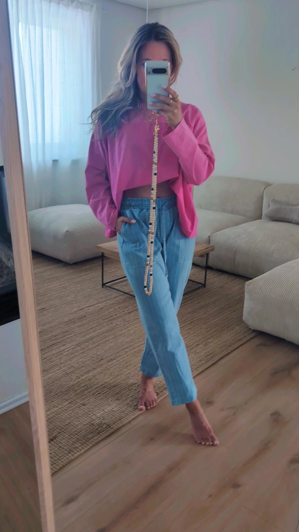 Hose mit Nadelstreifen