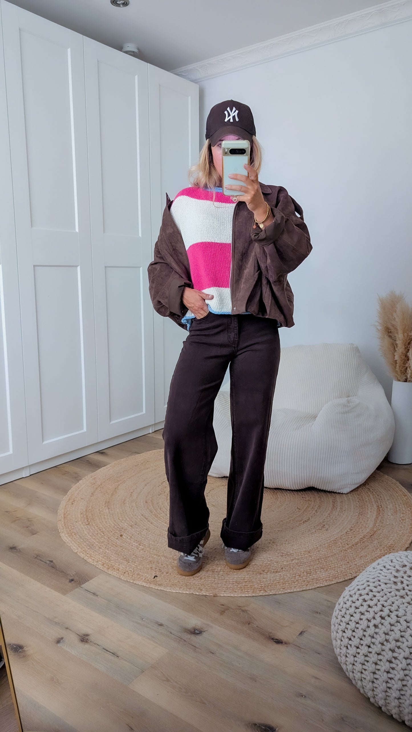 Pullover pink gestreift