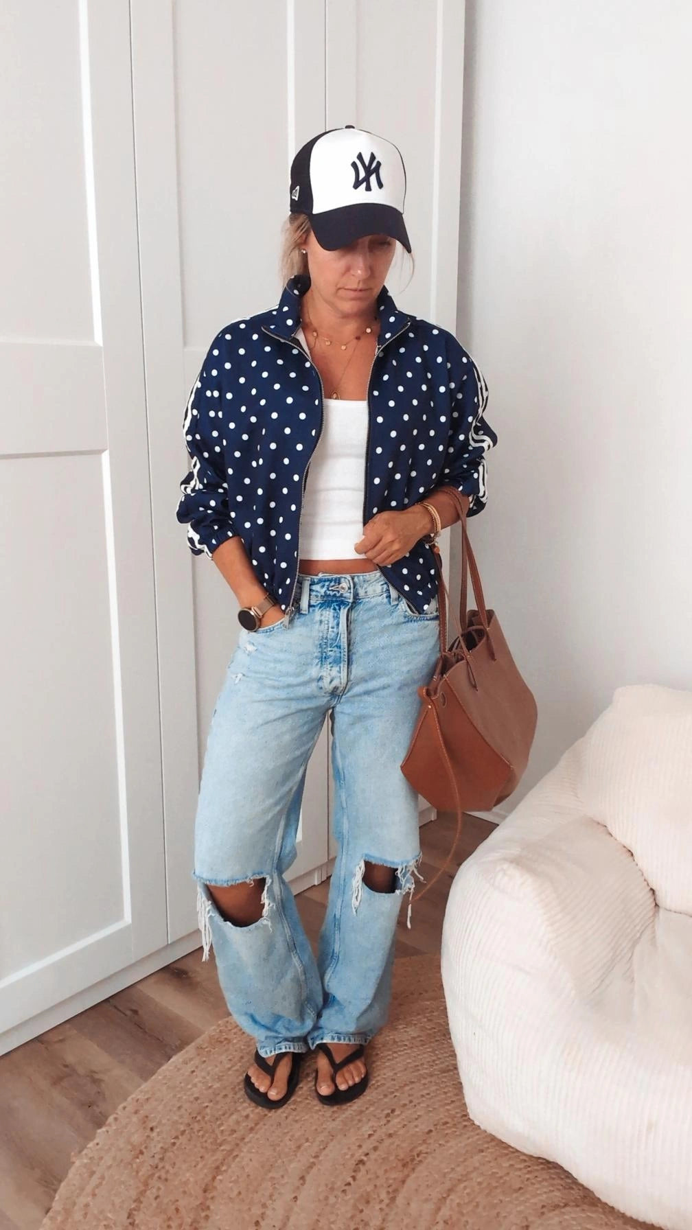 Jacke blau mit Punkten