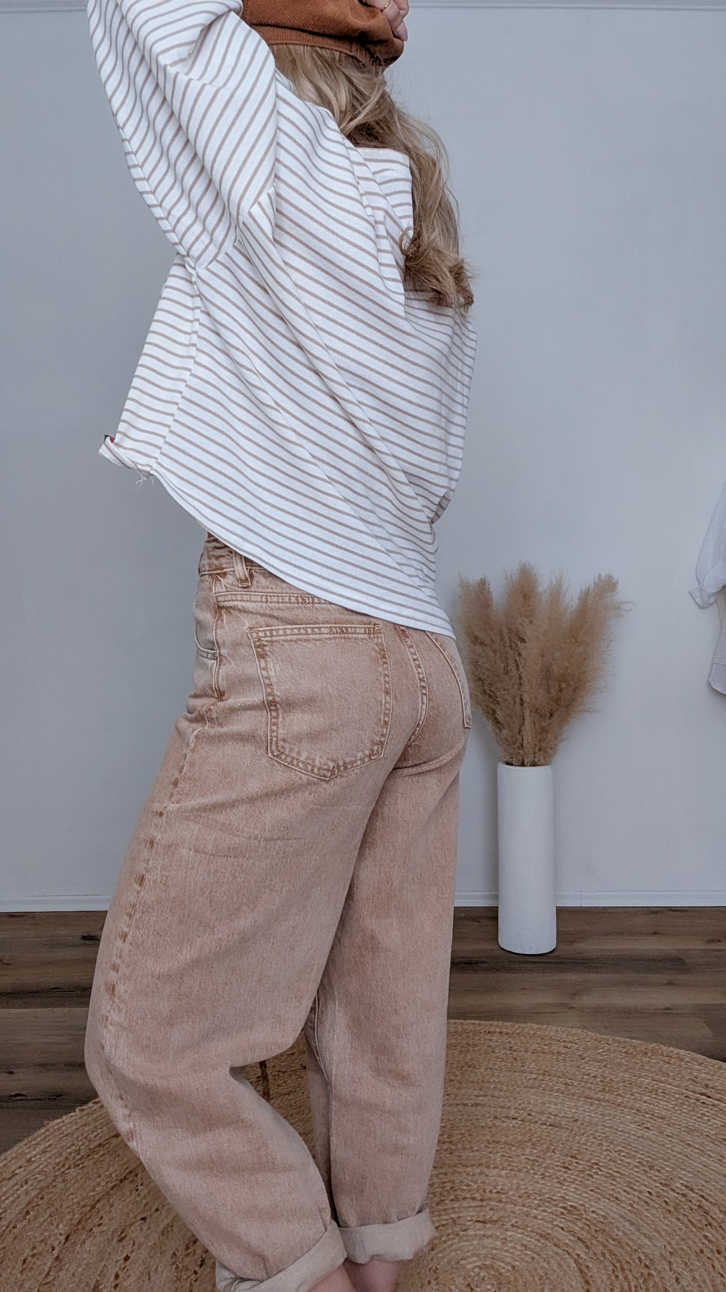 Barrel Jeans beige
