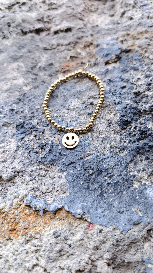 Armband gold Smiley