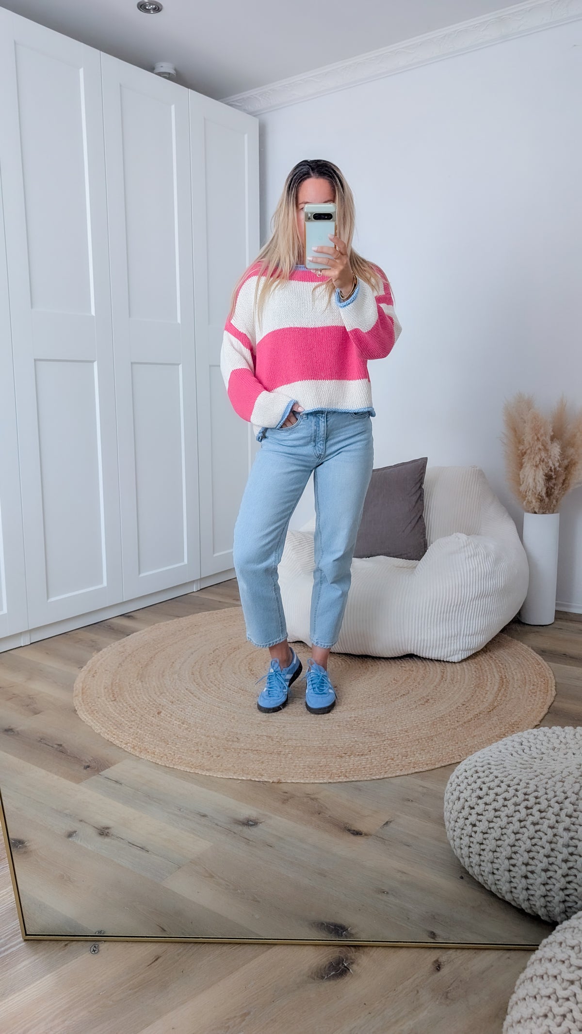 Pullover pink gestreift