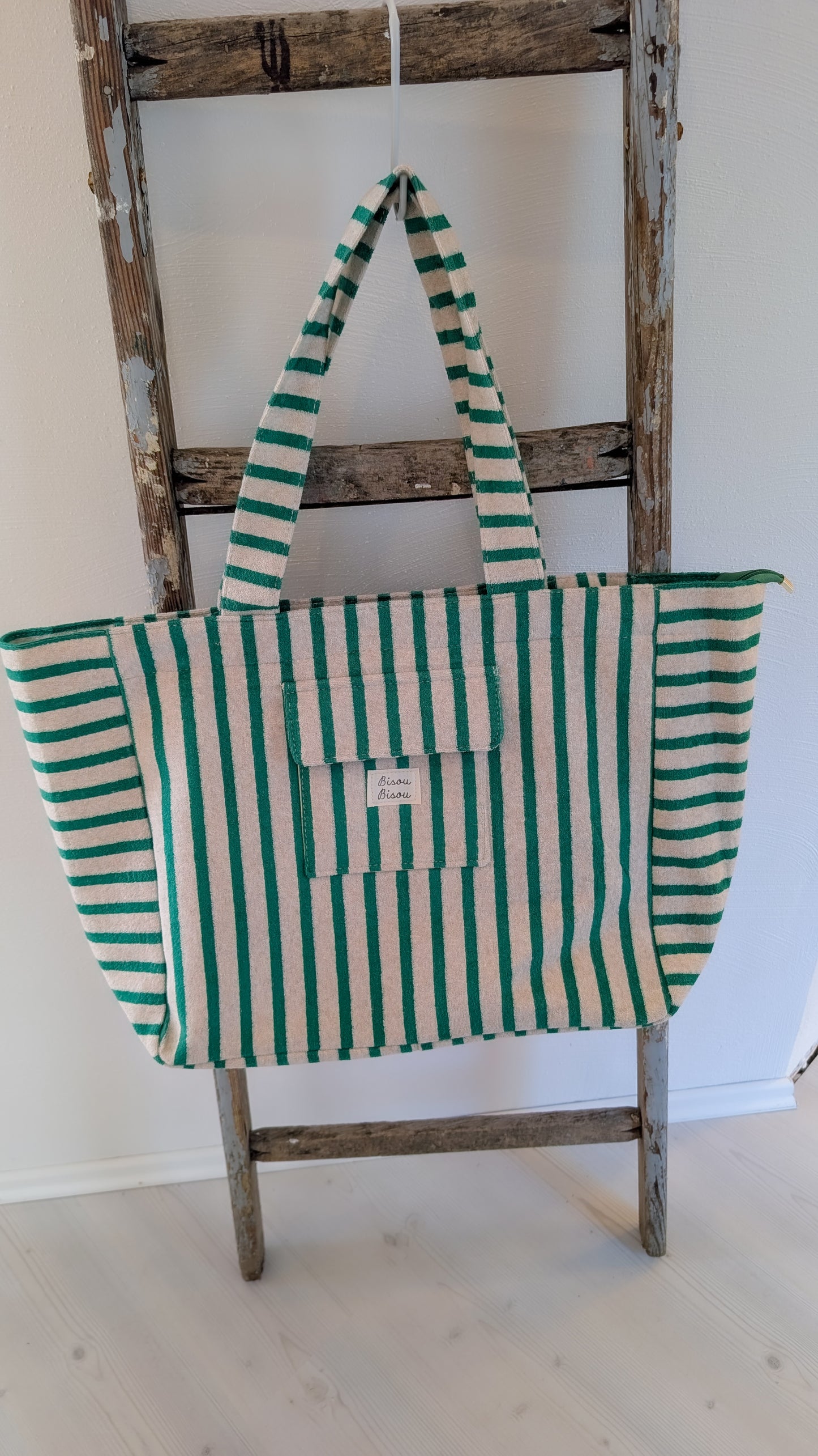 Tasche grün gestreift